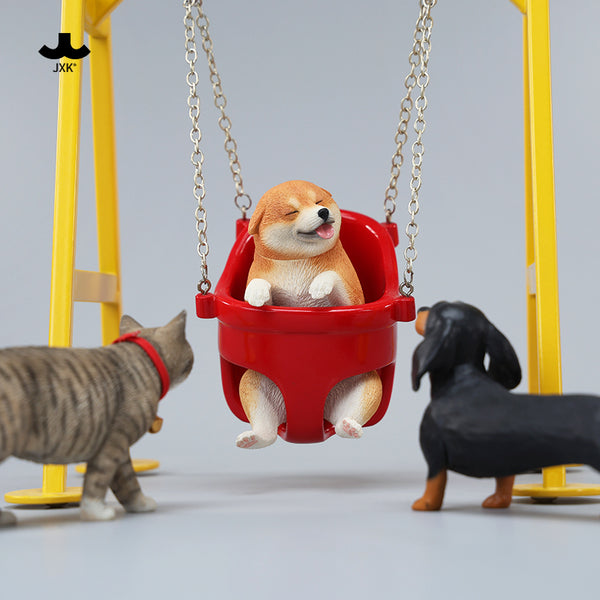 JXK 1/6蕩秋千的柴犬2.0 Shiba Inu Figurine on The Swing