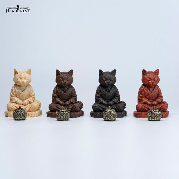 JXK 木刻禪貓 Zen Cat Woodcarving (預購商品)