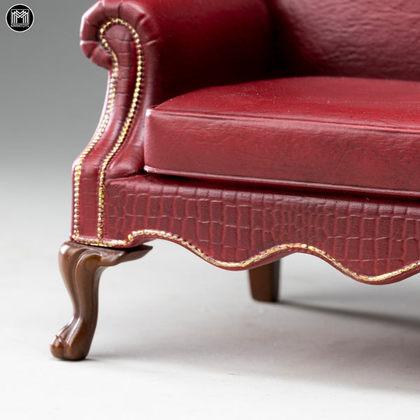 MMMTOYS 1/12酒紅莊園沙發椅 1/12 Burgundy Manor Armchair (預購商品)