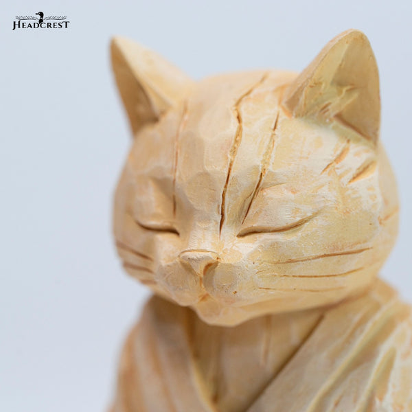 JXK 木刻禪貓 Zen Cat Woodcarving (預購商品)