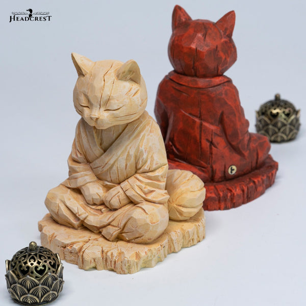 JXK 木刻禪貓 Zen Cat Woodcarving (預購商品)