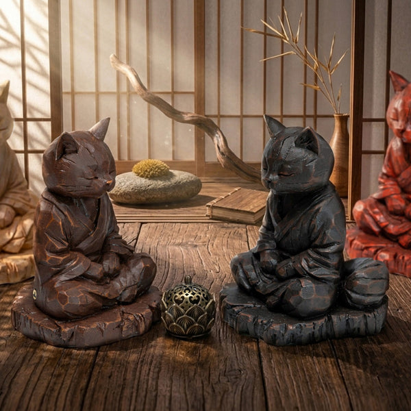JXK 木刻禪貓 Zen Cat Woodcarving (預購商品)