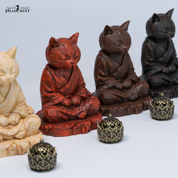 JXK 木刻禪貓 Zen Cat Woodcarving (預購商品)