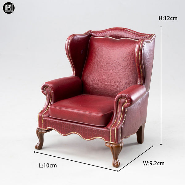 MMMTOYS 1/12酒紅莊園沙發椅 1/12 Burgundy Manor Armchair (預購商品)