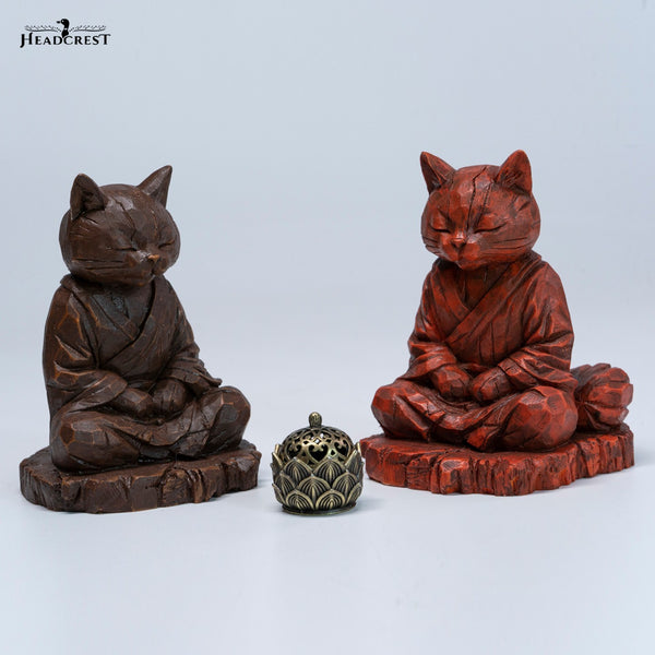 JXK 木刻禪貓 Zen Cat Woodcarving (預購商品)