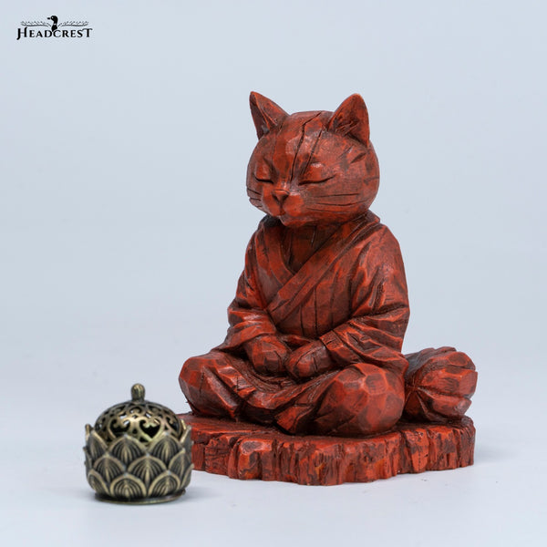 JXK 木刻禪貓 Zen Cat Woodcarving (預購商品)