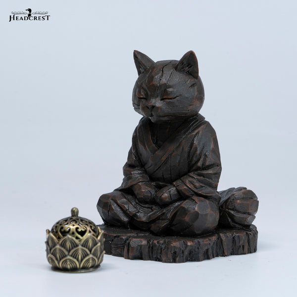 JXK 木刻禪貓 Zen Cat Woodcarving (預購商品)