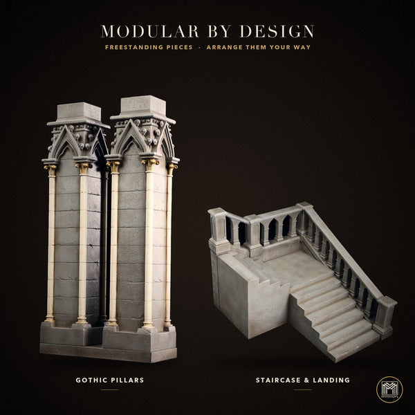 MMMTOYS 1/12哥德教堂階梯地台 1/12 Gothic Cathedral Staircase Display Base (預購商品)