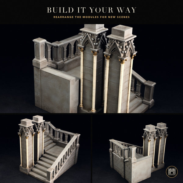 MMMTOYS 1/12哥德教堂階梯地台 1/12 Gothic Cathedral Staircase Display Base (預購商品)
