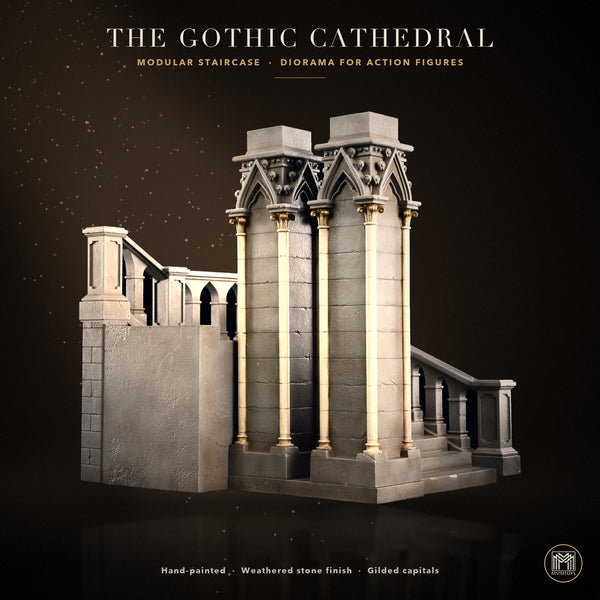 MMMTOYS 1/12哥德教堂階梯地台 1/12 Gothic Cathedral Staircase Display Base (預購商品)